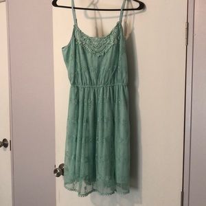 Mint swing dress with beautiful lace detail